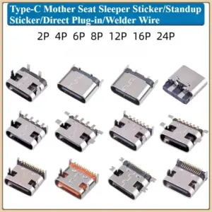 Set of 10 USB Type-C Female Ports for DIY Projects 12 S7b9d4722b86d4daab5231e5a6207a4f1g