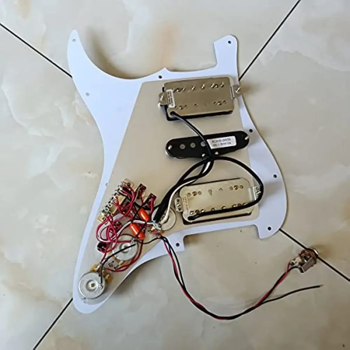 Red & Black Strat Pickguard with Custom Electronics 4 Red & Black Strat Pickguard with Custom Electronics - Image 4