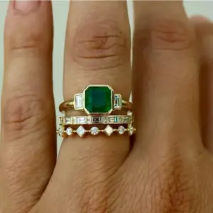 Elegant Green Zircon Rings Set for Women 6 S7be045f4e3634c19933d3b11a6a077eaw