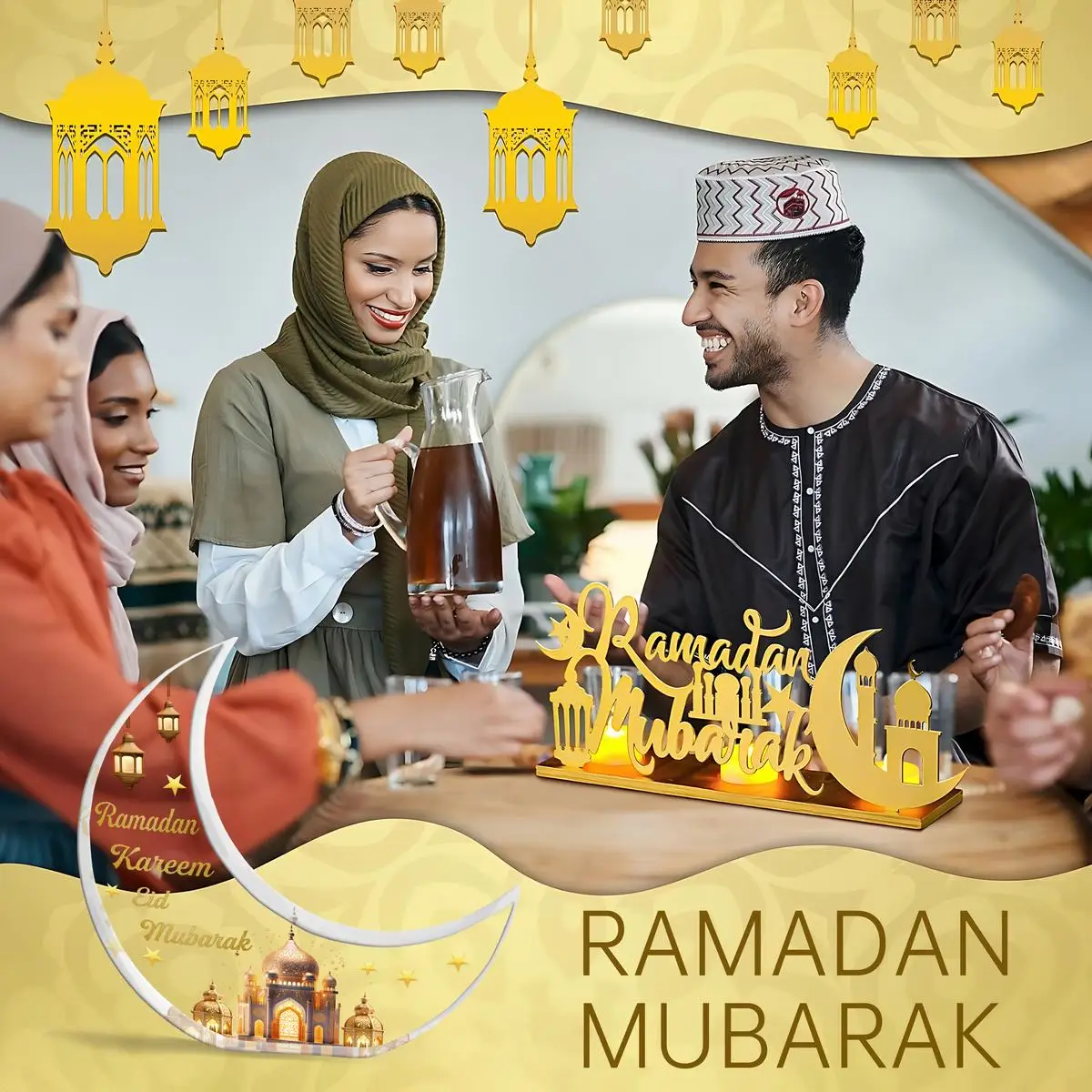 Ramadan Eid Crescent Moon Decor DM-512 6 Ramadan Eid Crescent Moon Decor DM-512 - Image 6