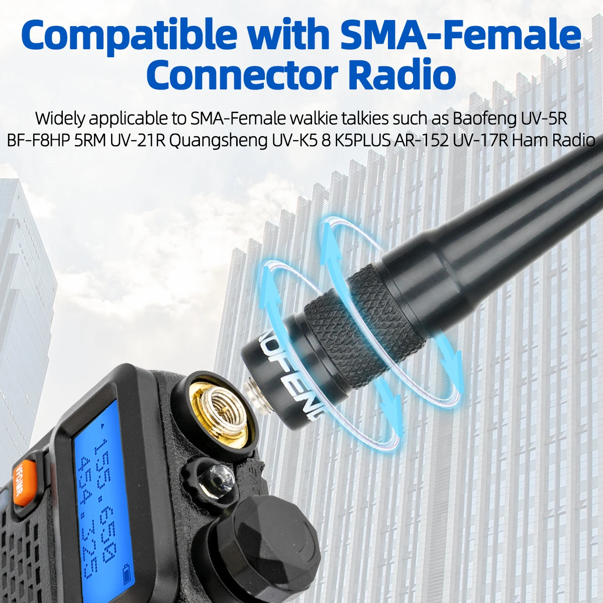 Dual-Band SMA-Female Whip Antenna 38cm 2 Dual-Band SMA-Female Whip Antenna 38cm - Image 2