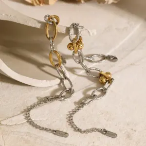 Stainless Steel Two-Tone Chain Bracelet for Men & Women 9 S7c3f07d3ab5549d192803e070128885bb