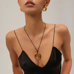 Stainless Steel Gold Spiral Necklace for Women 9 S7c53b401b170409fb6f096460b128e6eO
