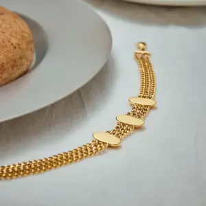 Stainless Steel Gold-Tone Three-Chain Bracelet 12 S7c9b89ceb9474f8781a3c3575aa912d11