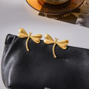 Stainless Steel Gold Dragonfly Earrings 10 S7cce3829080549cbba3e5aa7881e5a3fh