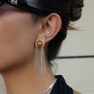 Moon Tassel Earrings for Women in Stainless Steel 8 S7d0745d239c8436f97a627386650e30dM