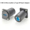 USB 3.0 Panel Mount Adapter with Metal Flange