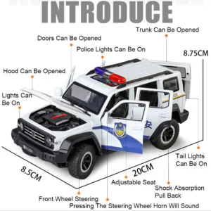 Rugged 1:24 Diecast Tank 300 & Police Car Set 10 S7d16f0c5d65741dd9e7b421523fd9a39K