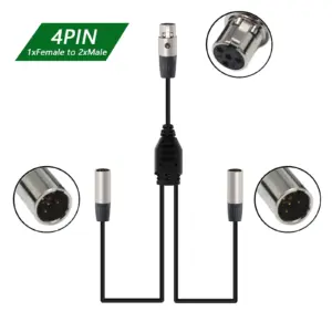 Mini XLR Y Splitter Cable for Audio Connections 17 S7d308b3201344e3c9f4aad67b01a9effS