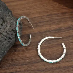 Vintage Bohemian Silver Hoop Earrings 8 S7d35598a07e9483084ef241250fd7e1dk