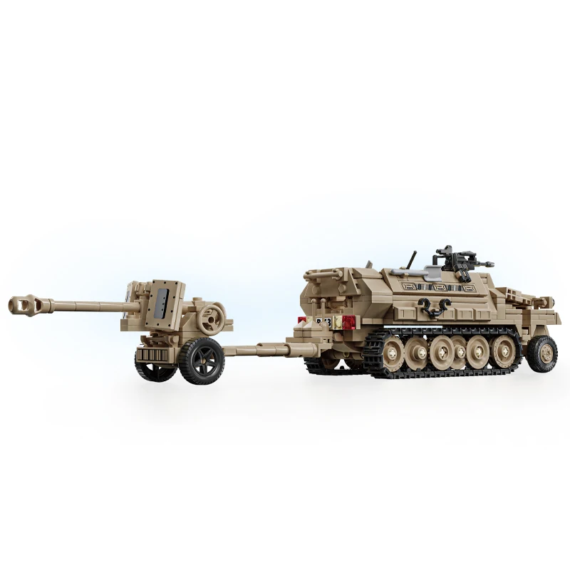 WWII Military Vehicle Model Set with Trailer 2 WWII Military Vehicle Model Set with Trailer - Image 2