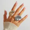 Vintage Seashell Adjustable Ring in Gold or Silver