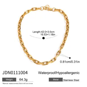 Stainless Steel Skeleton Necklace with Gold Finish 13 S7d9615d1d0fc4c0eb0fc5535062d0f35f