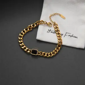 Stackable Stainless Steel Chain Bracelets in Gold 14 S7d9714f0162a4085b31411d6214860b0a