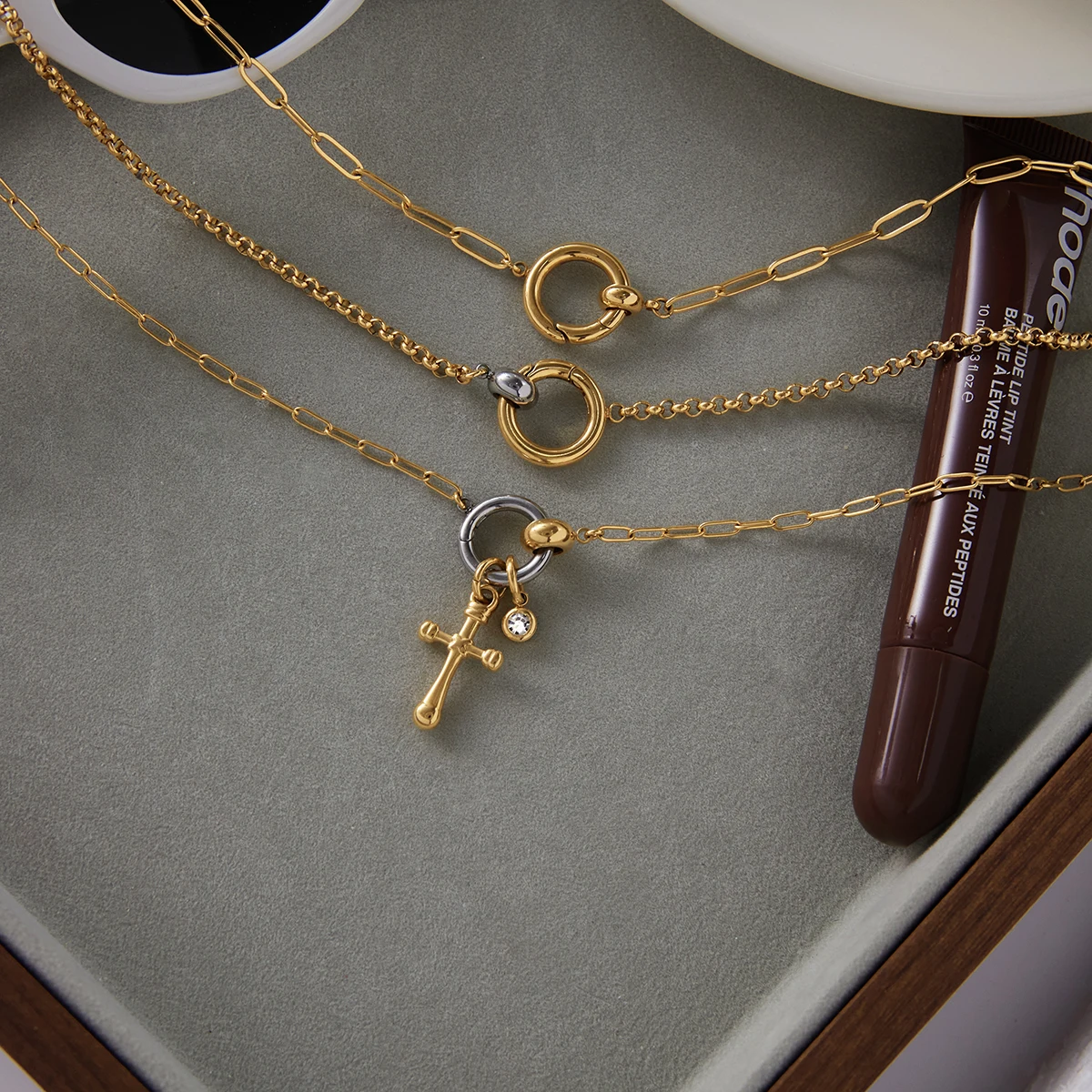 Stainless Steel Gold-Tone Necklace for Women 6 Stainless Steel Gold-Tone Necklace for Women - Image 6