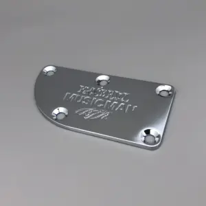 Metal Guitar Neck Plate in Chrome, Black & Gold 5 S7e1b19625bd046b79710ef4fedcac0355