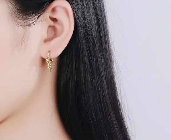 Celestial Silver Earrings with Zircon Stones 6 Celestial Silver Earrings with Zircon Stones - Image 6