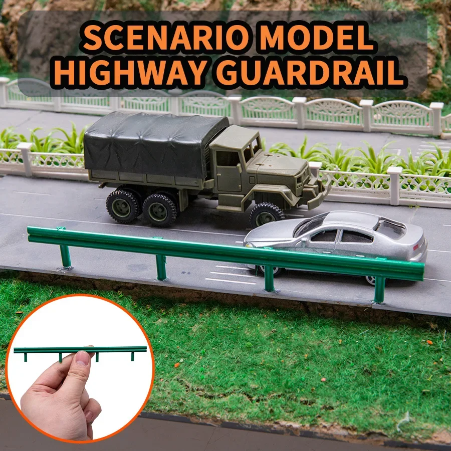 Miniature Highway Guardrail Set in Green or Silver 3 Miniature Highway Guardrail Set in Green or Silver - Image 3