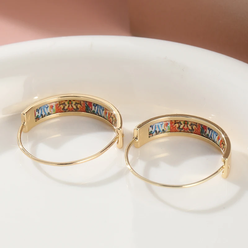 Gold Geometric Hoop Earrings for Women 4 Gold Geometric Hoop Earrings for Women - Image 4