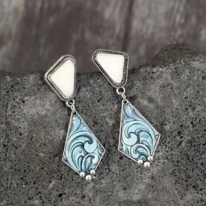 Vintage Geometric Drop Earrings with Blue Stones 5 S7e6d2cac8c8946a6a75f19742ea9edccS