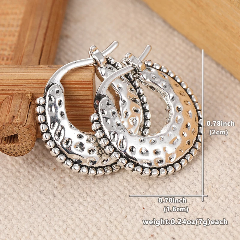 Silver Geometric Hoop Earrings for Women 3 Silver Geometric Hoop Earrings for Women - Image 3