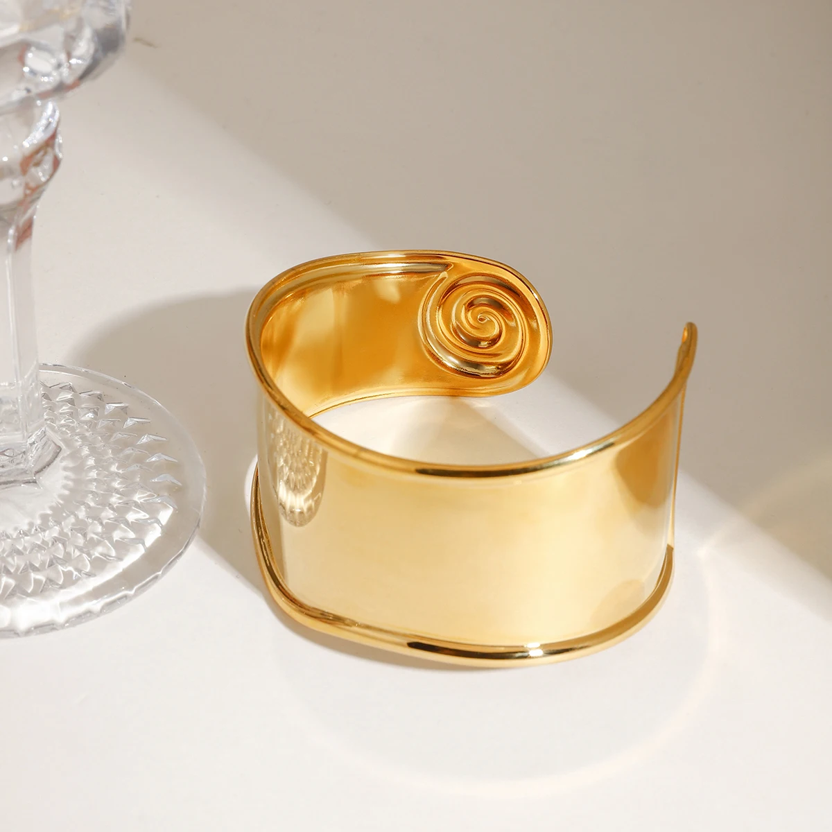 Stainless Steel Gold Cuff Bracelet for Women 5 Stainless Steel Gold Cuff Bracelet for Women - Image 5