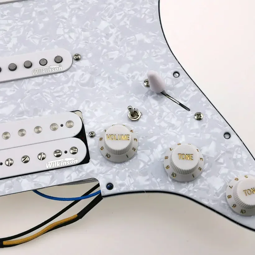 Pearl White Stratocaster Pickguard with Wilkinson Pickups 3 Pearl White Stratocaster Pickguard with Wilkinson Pickups - Image 3