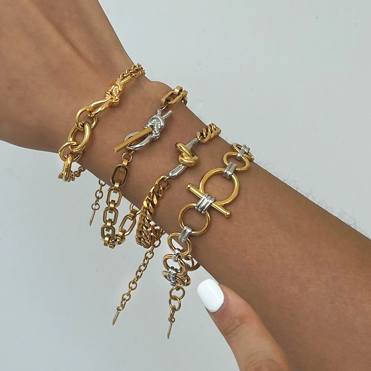 Stainless Steel Double Color Knot Bracelet 2 Stainless Steel Double Color Knot Bracelet - Image 2