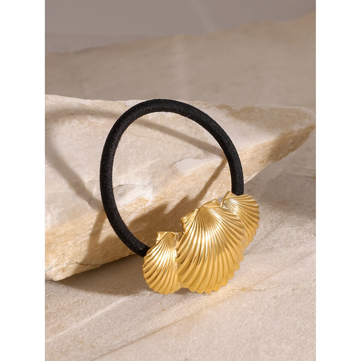 Gold Stainless Steel Seashell Hairband for Women 4 Gold Stainless Steel Seashell Hairband for Women - Image 4