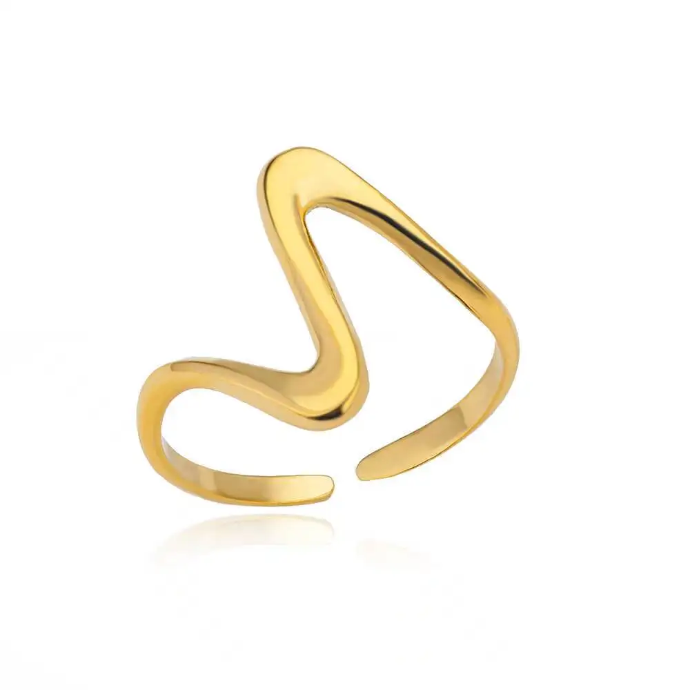 Gold Wave Ring for Women 4 Gold Wave Ring for Women - Image 4