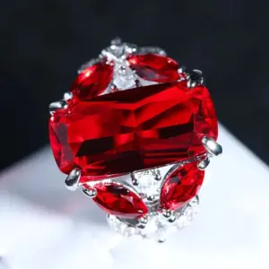 Red Cubic Zirconia Sterling Silver Ring for Women 8 S7f5383b2d8ab4f7d9c99b1c7aafa6dd0p