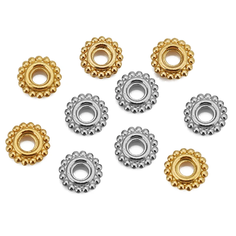 Stainless Steel Daisy Spacer Beads Set 2 Stainless Steel Daisy Spacer Beads Set - Image 2