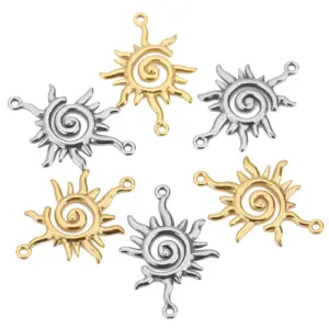 Stainless Steel Sun-Shaped Jewelry Connectors Set 10 S7f6a8f413c8f467c98d65a0bb42586a61