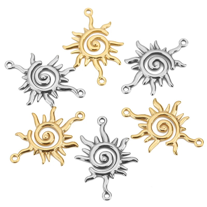 Stainless Steel Sun-Shaped Jewelry Connectors Set 4 Stainless Steel Sun-Shaped Jewelry Connectors Set - Image 4