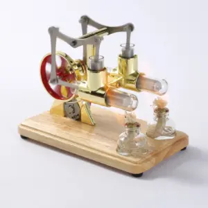 Metallic Stirling Engine Model with LED Display