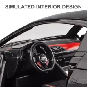 Audi R8 V10 Plus 1:24 Diecast Model Black 12 S7fa0a3bbd8354906a86bff2a3faa90e0z
