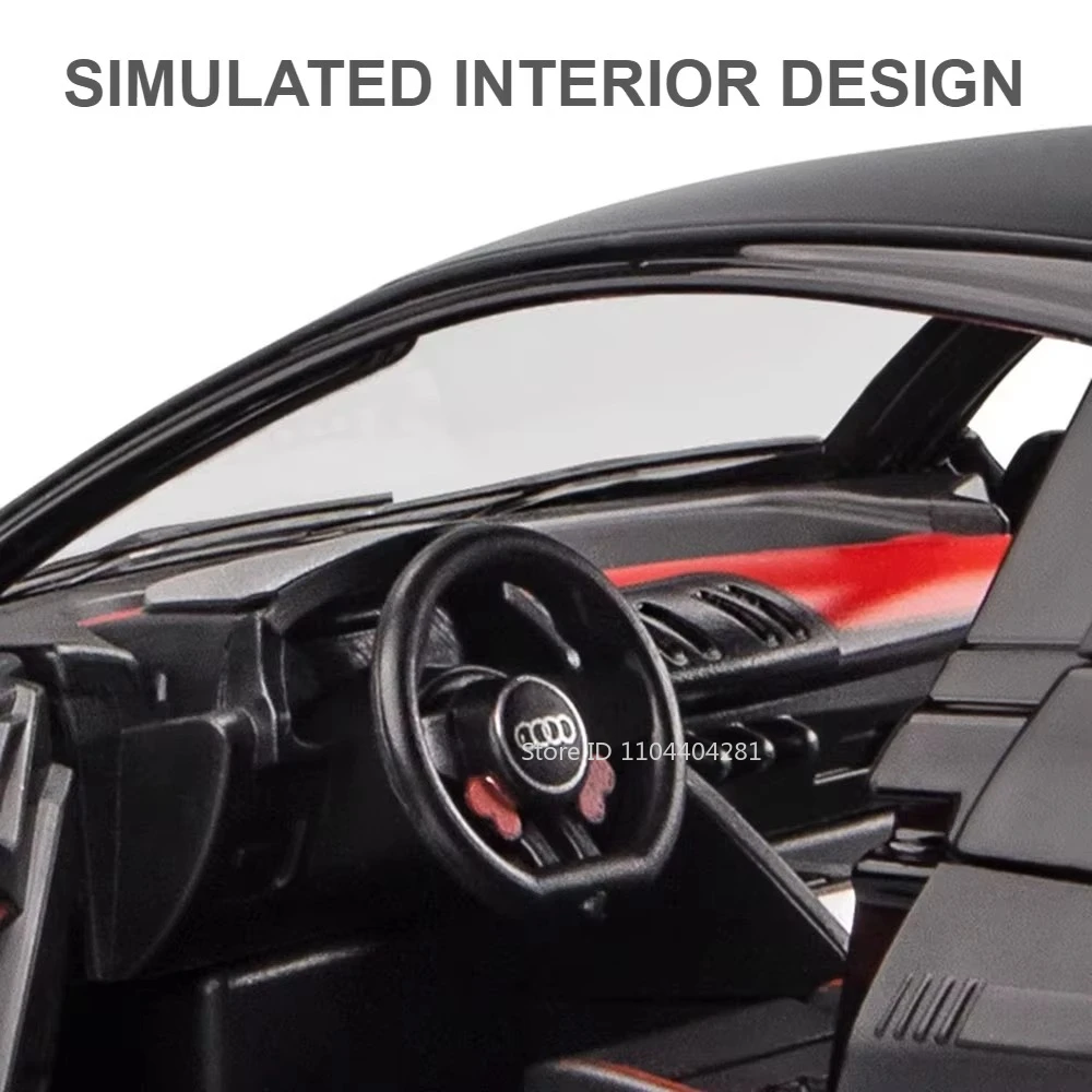 Audi R8 V10 Plus 1:24 Diecast Model Black 3 Audi R8 V10 Plus 1:24 Diecast Model Black - Image 3