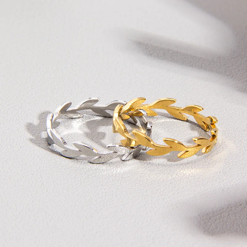 Bohemian Stainless Steel Leaf Ring for Women 4 Bohemian Stainless Steel Leaf Ring for Women - Image 4