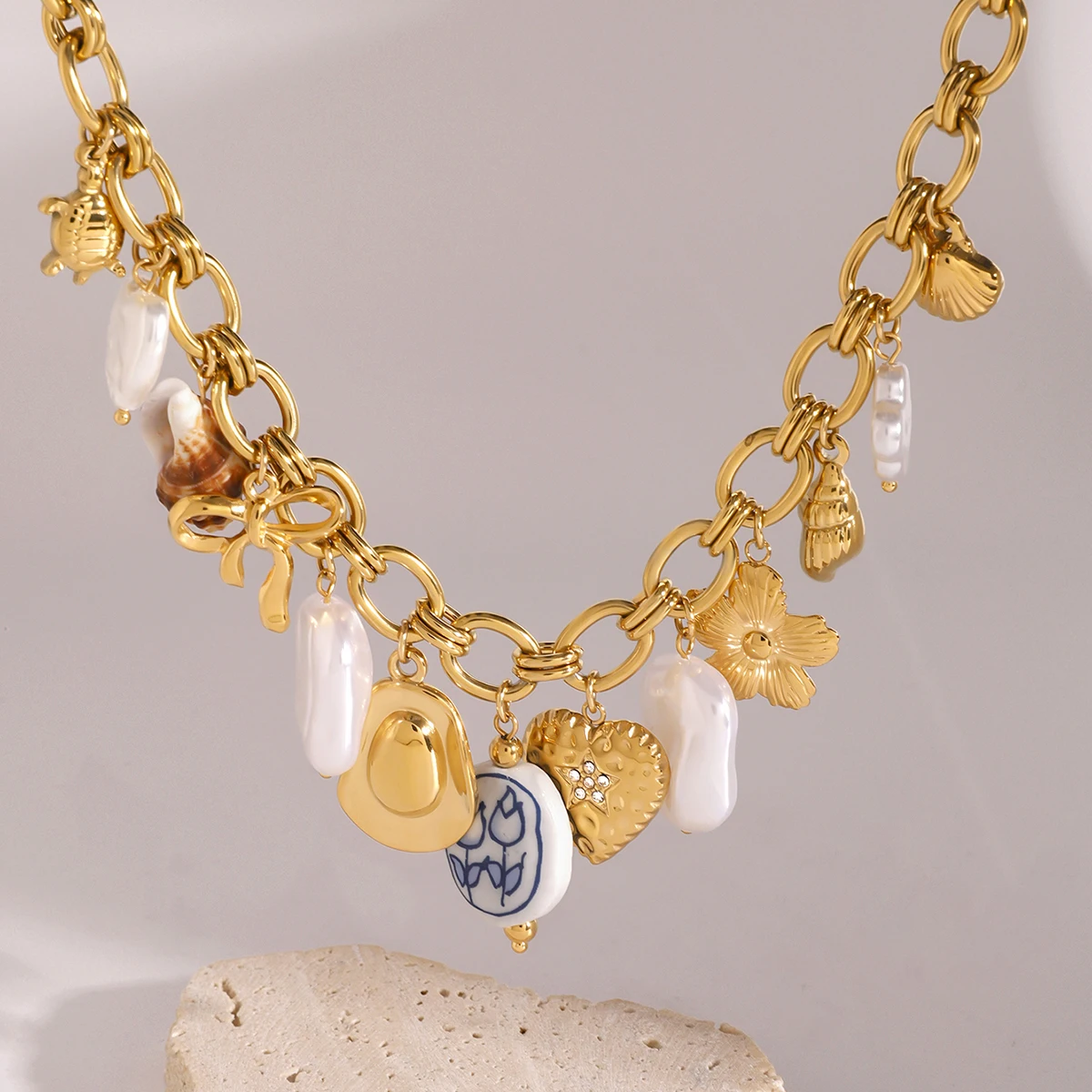 Stainless Steel Nautical Beach Necklace 2 Stainless Steel Nautical Beach Necklace - Image 2