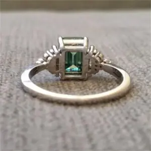 Green and White Zircon Geometric Ring 7 S7fcf3e66d36e4605bfda3024f96798ba9