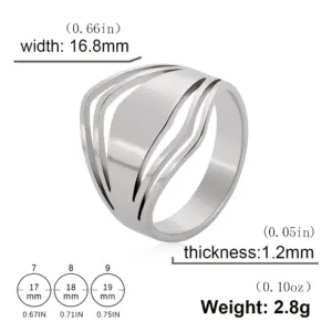 Geometric Rhombus Stainless Steel Ring for Women 19 S800635daa086423286590700e50f16680