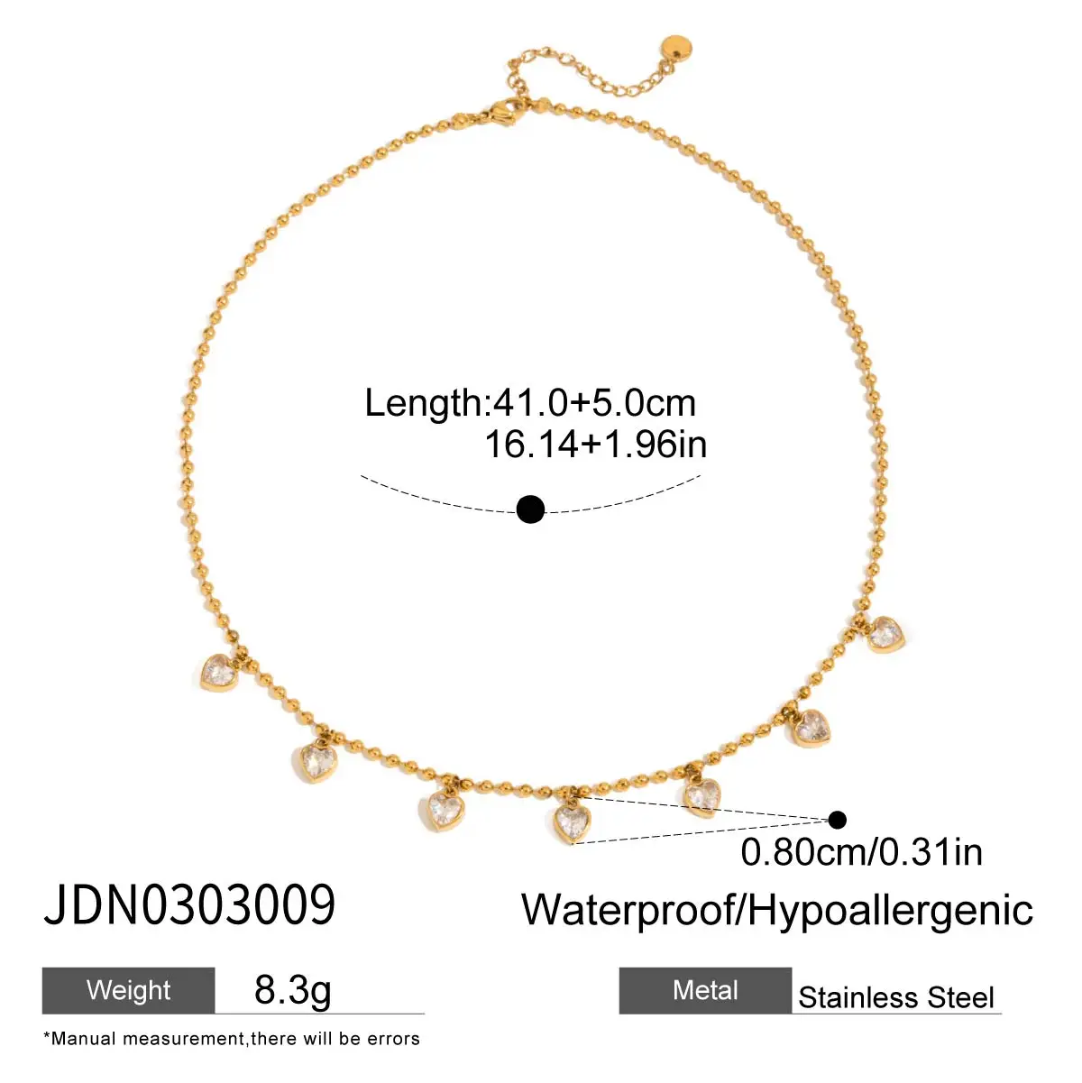 Gold Stainless Steel Heart Pendant Necklace 7 Gold Stainless Steel Heart Pendant Necklace - Image 7