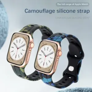Camouflage Silicone Watch Strap for Apple Watch 12 S801a2673635845cd947ade83328313e0X