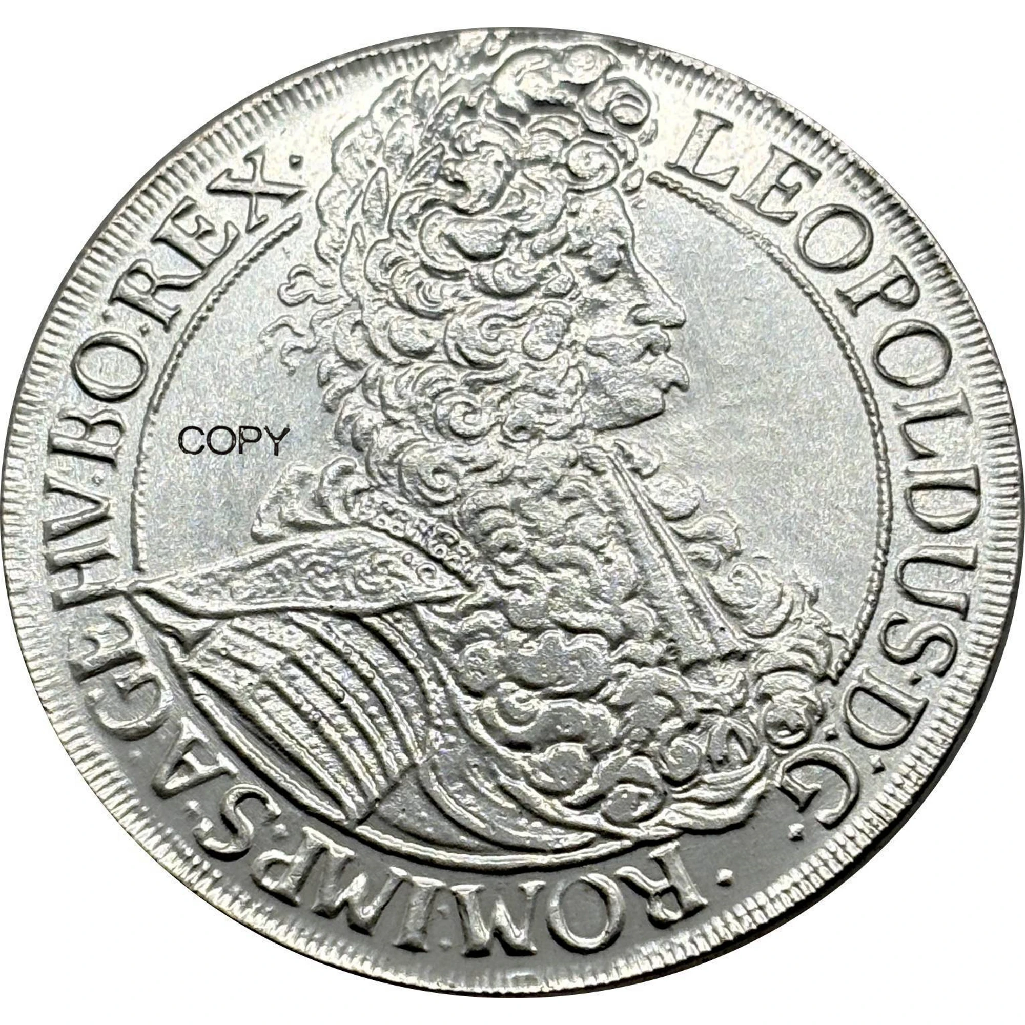 Austrian Empire 1698 Thaler Replica Coin 3 Austrian Empire 1698 Thaler Replica Coin - Image 3