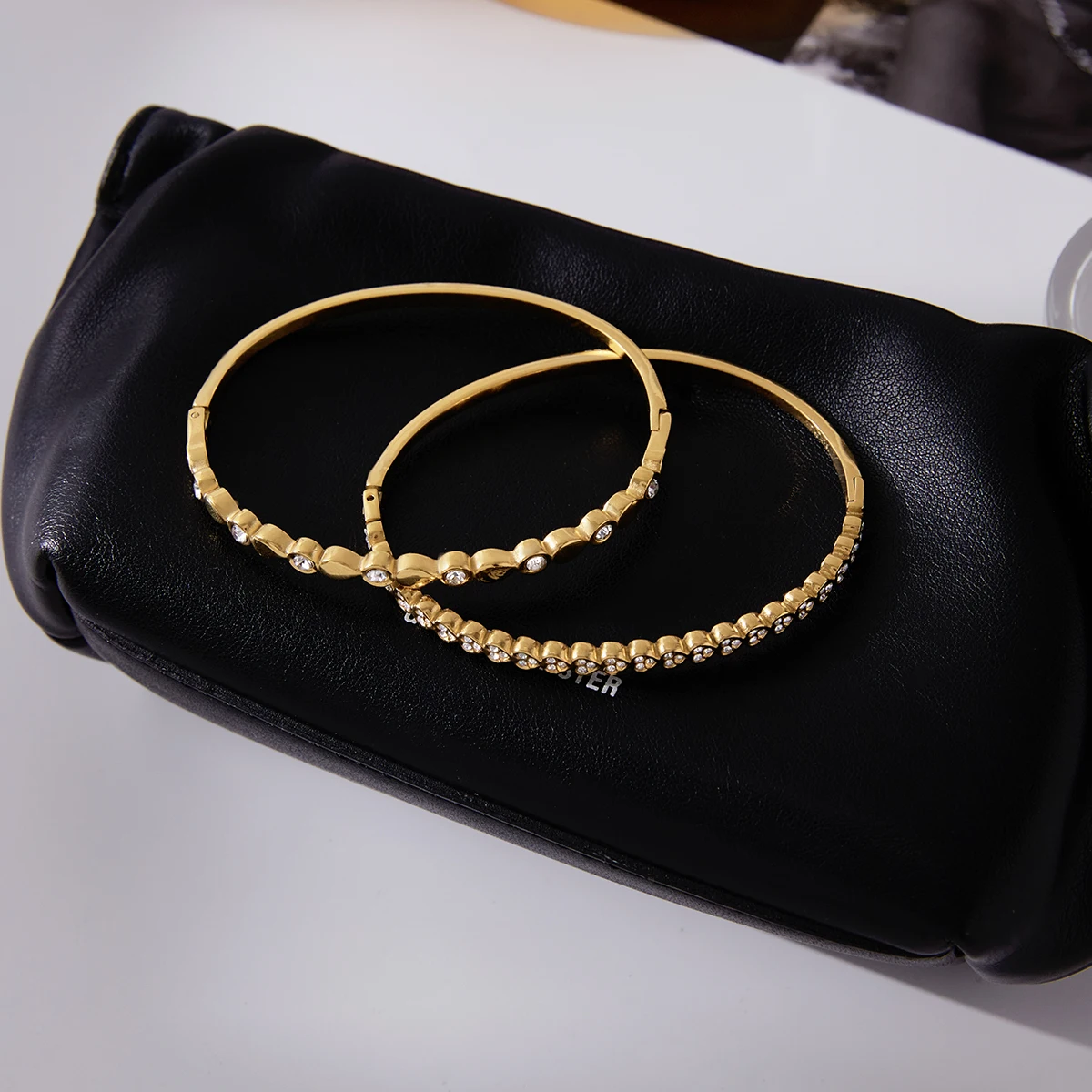 Elegant Stainless Steel Rhinestone Cuff Bracelet 6 Elegant Stainless Steel Rhinestone Cuff Bracelet - Image 6