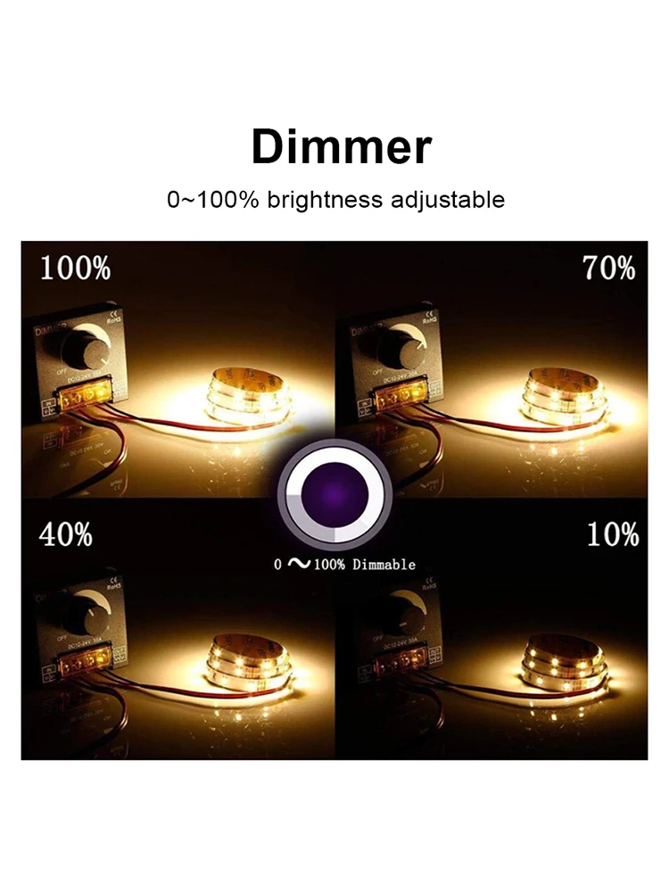 30A 12V-24V LED Dimmer Switch for Single-Color Lights 5 30A 12V-24V LED Dimmer Switch for Single-Color Lights - Image 5