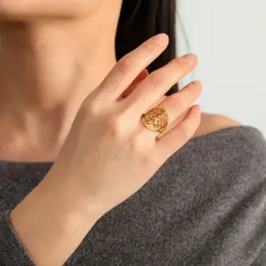 Butterfly & Floral Stainless Steel Ring for Women 10 S8068b43adbd54e24ac345c205a4e2945a