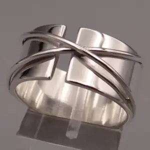Vintage Silver Geometric Cocktail Ring for Women 8 S80d80053336c4b73b920ed587ac45d86D