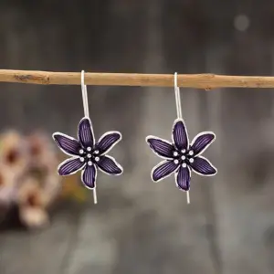 Silver Blue Floral Drop Earrings 6 S80dbed69ef8b4a23a534c9588c83a41cI