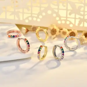 925 Silver Rainbow Zircon Earrings 10 S80e37a527c0e4f9b85a0ed104a4b474bh